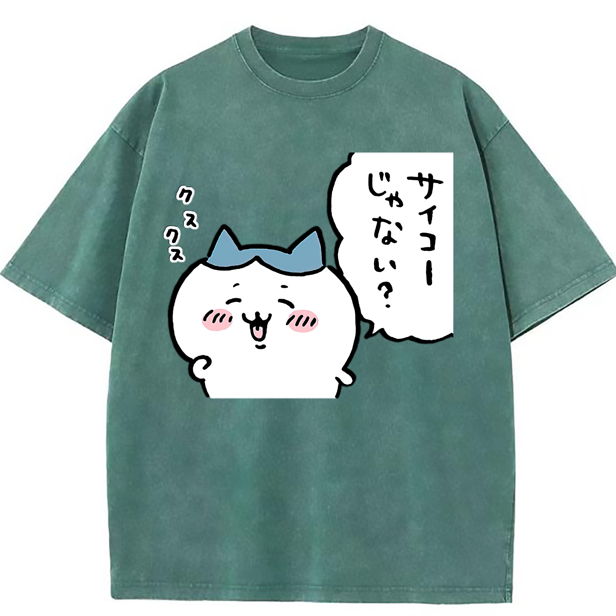 （画像用） ちいかわ ハチワレ Chii-kawa hachiware 綿100% ヴィンテージ風 半袖Tシャツ（フロントプリント）